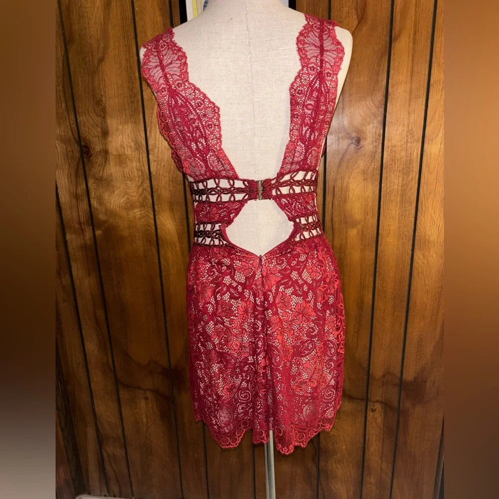 For Love And Lemons Red Lace Dress - Picture 2 of 2